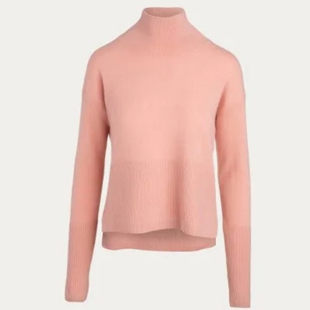 NWOT! NAADAM 100% Cashmere Blush High-Low Mock Neck Sweater, Size L